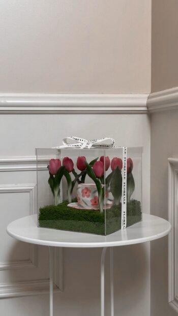 اكريلك ورد صناعي وكوب