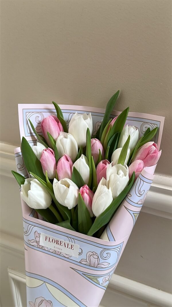 بوكيه توليب /  Dynsty White Pink - White