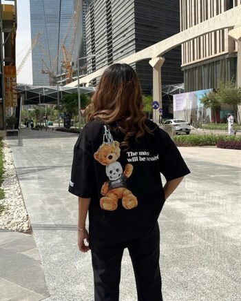 Black t-shirt bear mask